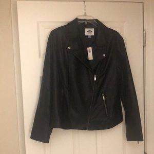 Old Navy Motto Faux Leather Jacket size L